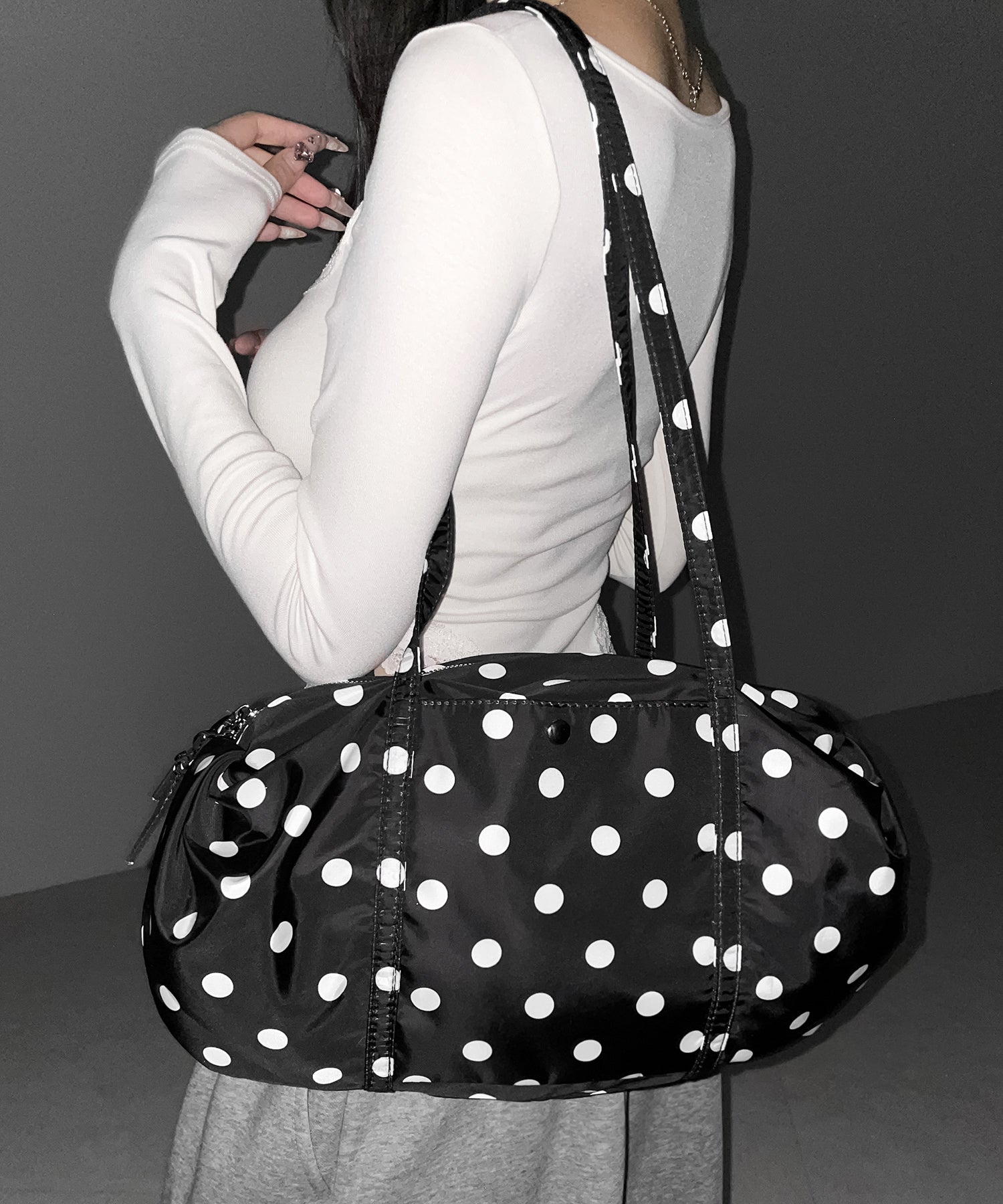 ドットミニボストンショルダーバッグ　／ Dot mini boston shoulder bag