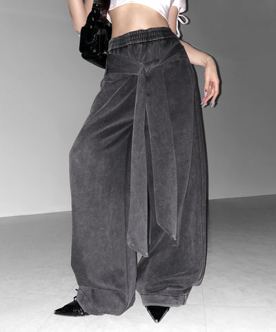 フェイクレイヤードピグメントスウェットワイドパンツ ／ fake layered pigment sweat wide pants