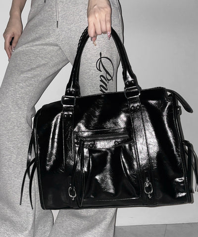 ヴィンテージフェイクレザーボストンエディターズバッグ ／ vintage fake leather boston editors bag