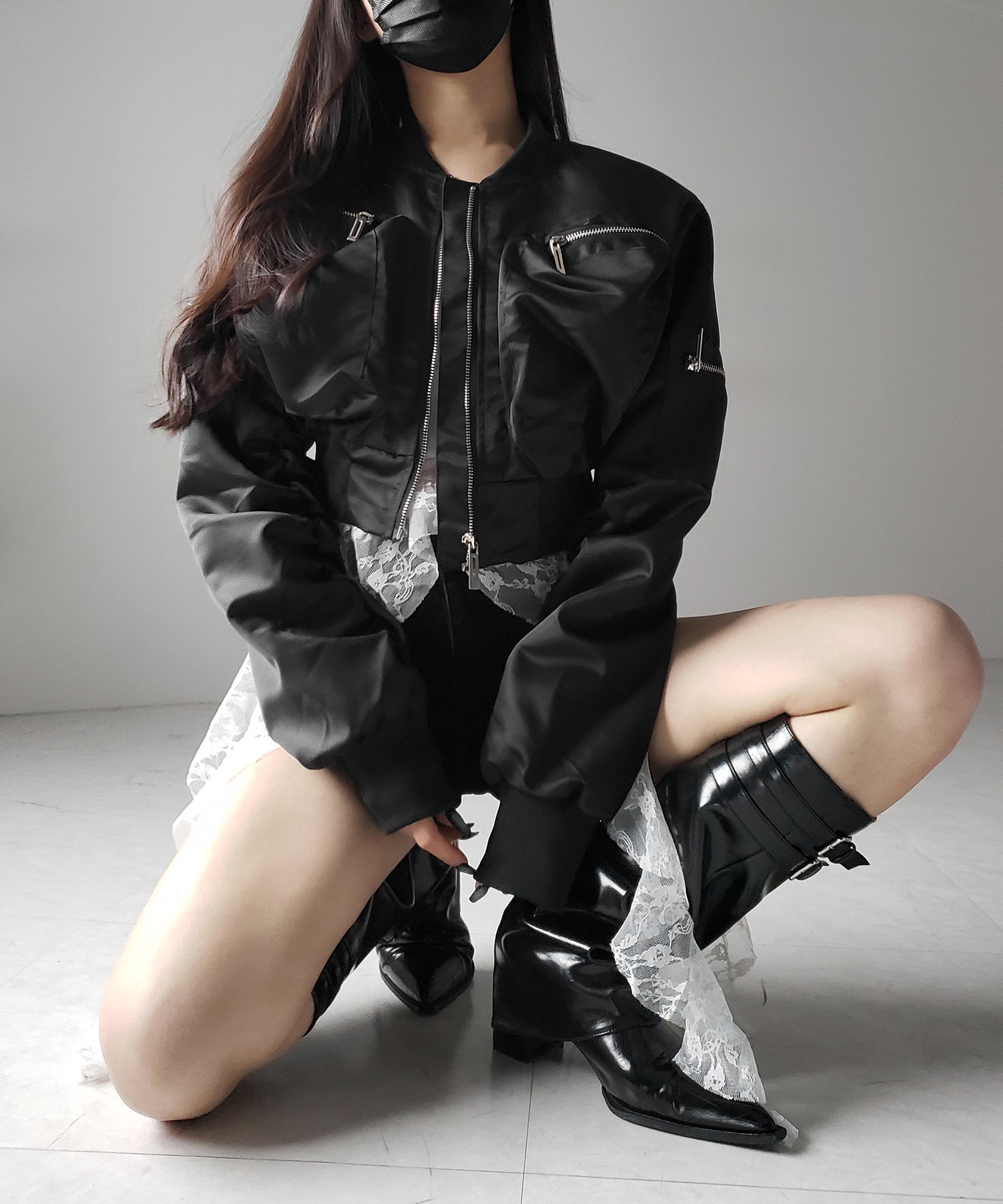 【 ２color 】アウトポケットジップアップショートブルゾン ／ out pocket zip up short blouson