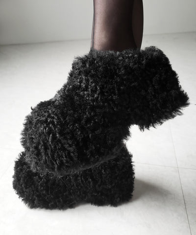 厚底テディボアサボサンダル ／ platform teddy boa sabo sandals