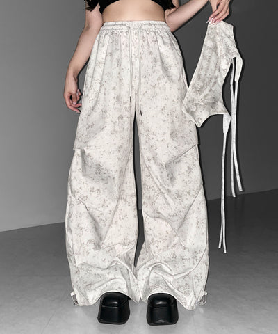ガーターレイヤードヴィンテージタックワイドパンツ ／ garter layered vintage tack wide pants