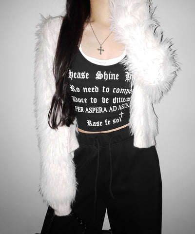 【 ２color 】グランジロゴレイヤードキャミソールトップス ／ grunge logo layered camisole tops