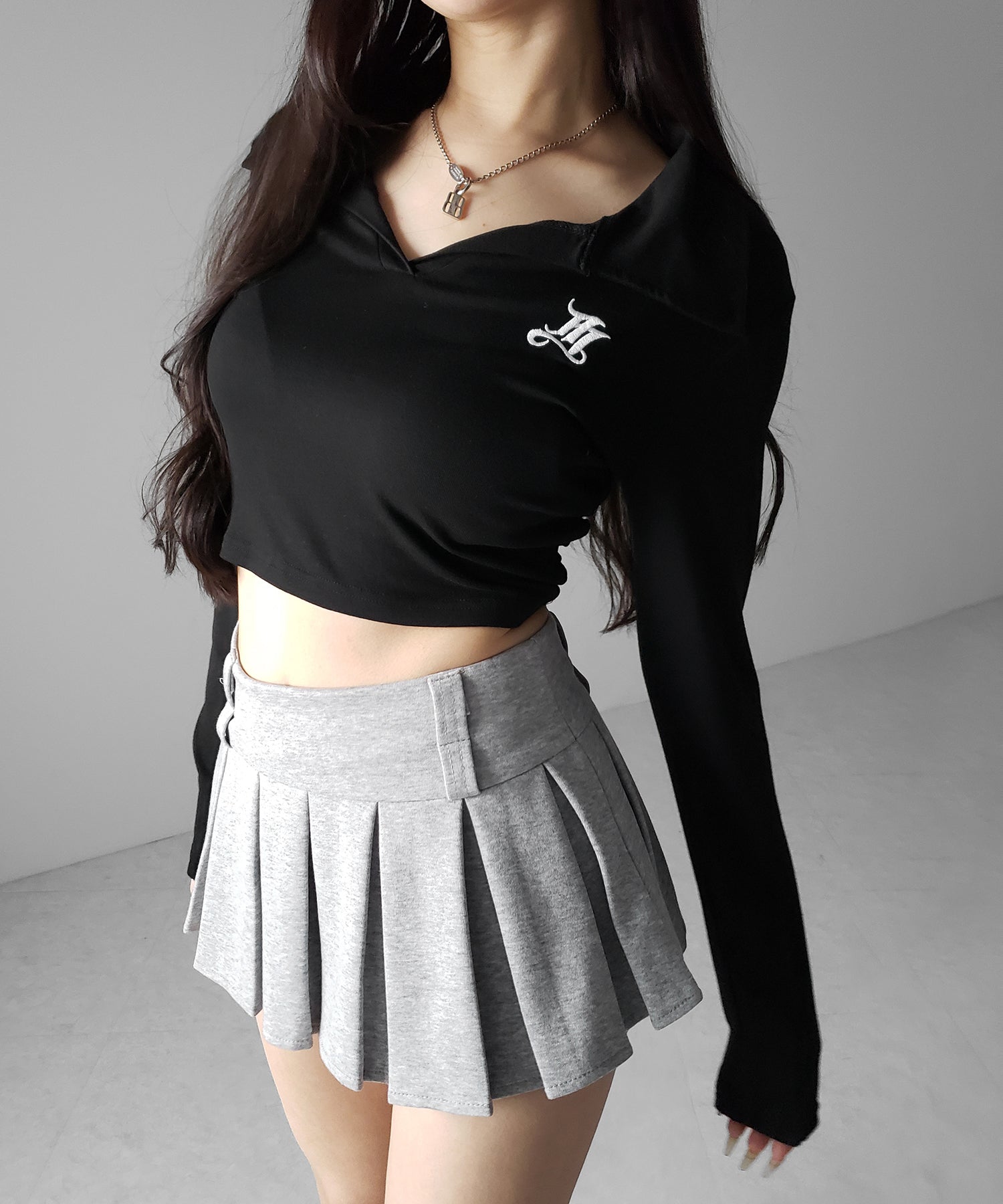 【 インパン裏地付 】プリーツスウェットマイクロミニスカパン ／ plests sweat micro mni skirt pants