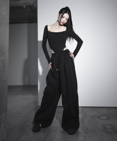 【 ２color 】カットアウトレースポイントボディスーツトップス ／cutout lace point bodysuit tops