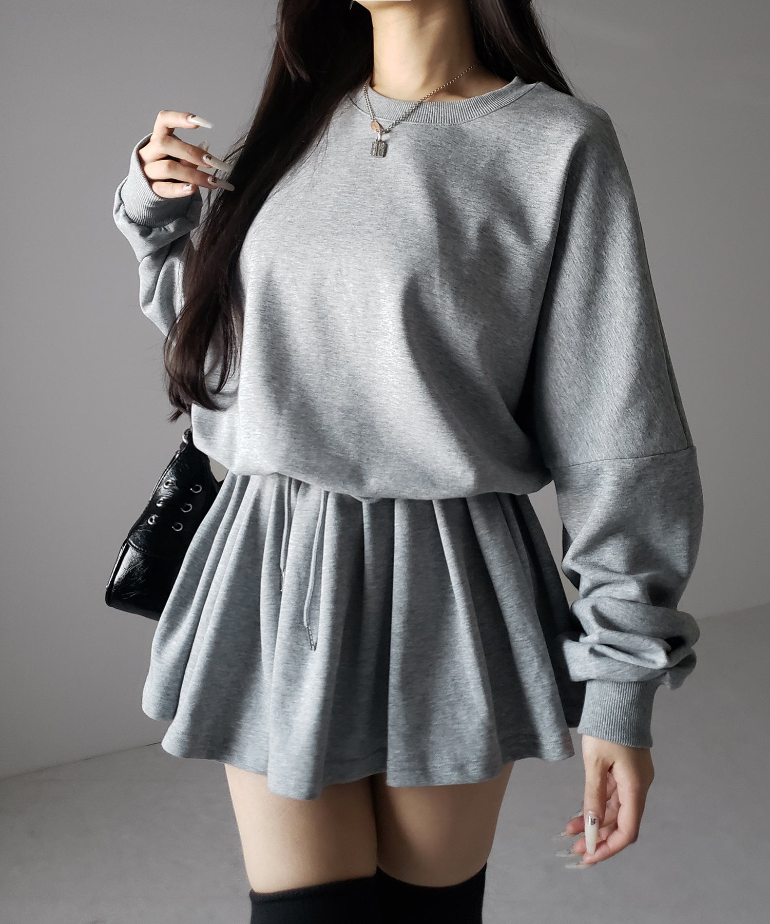 オーバースウェットフレアミニワンピース ／ over sweat flare mini onepiece