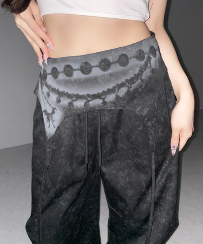 ガーターレイヤードヴィンテージタックワイドパンツ ／ garter layered vintage tack wide pants
