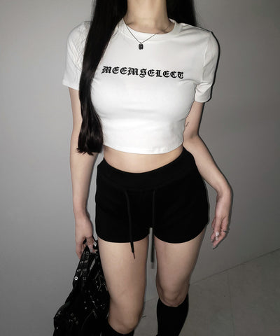 【 ２color 】グランジロゴショートちびTシャツ ／ grunge logo short chibi T-shirt