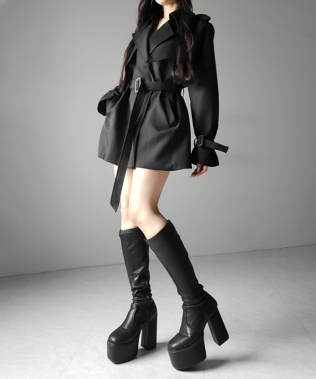 ウエストマークレディミドルトレンチコート ／ waistmark lady middle trench coat