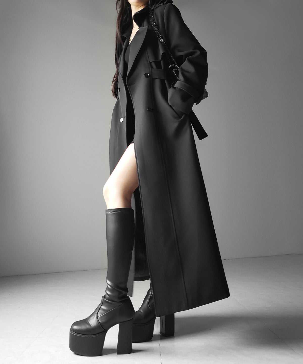 ウエストマークレディロングトレンチコート ／ waistmark lady long trench coat