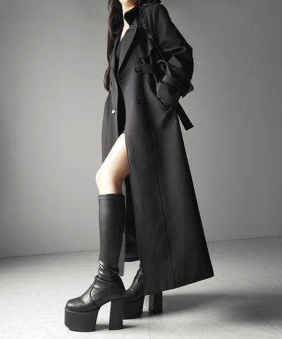 ウエストマークレディロングトレンチコート ／ waistmark lady long trench coat