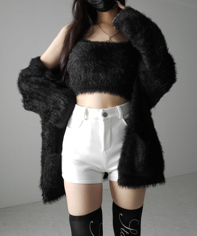 裏起毛ハイウエストタイトスパンショートパンツ ／ urakimo high waist tight span short pants