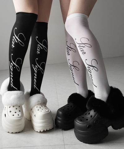 フェイクファー厚底クロッグサンダル ／ Fake fur platform clog sandals