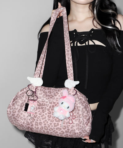 ヴィンテージライクピンクレオパードミニボストンショルダーバッグ　／ vintage like pink leopard mini boston shoulder bag