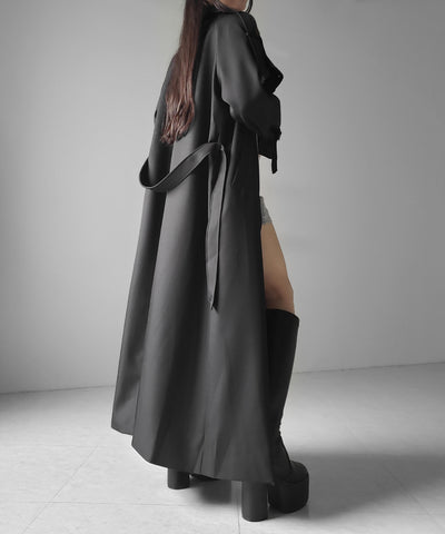 ２WAYスタンドカラーオーバーロングトレンチコート ／ 2WAY stand collar over long trench coat