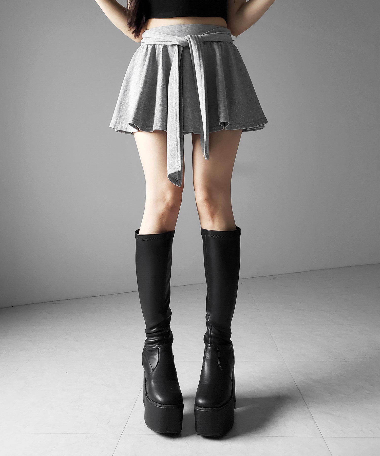 ラップレイヤードフレアミニスカパン ／ wrap layered flare mini skirt pants