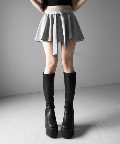 ラップレイヤードフレアミニスカパン ／ wrap layered flare mini skirt pants