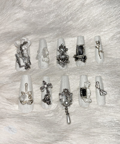 【 限定先行販売 】wishcore angel pearl white nail tips