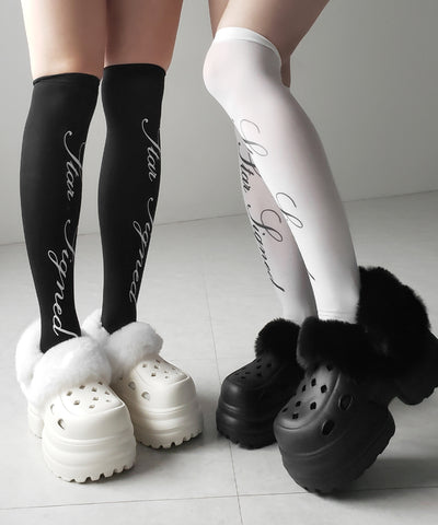 フェイクファー厚底クロッグサンダル ／ Fake fur platform clog sandals