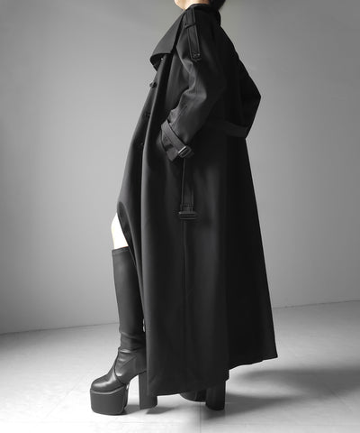２WAYスタンドカラーオーバーロングトレンチコート ／ 2WAY stand collar over long trench coat
