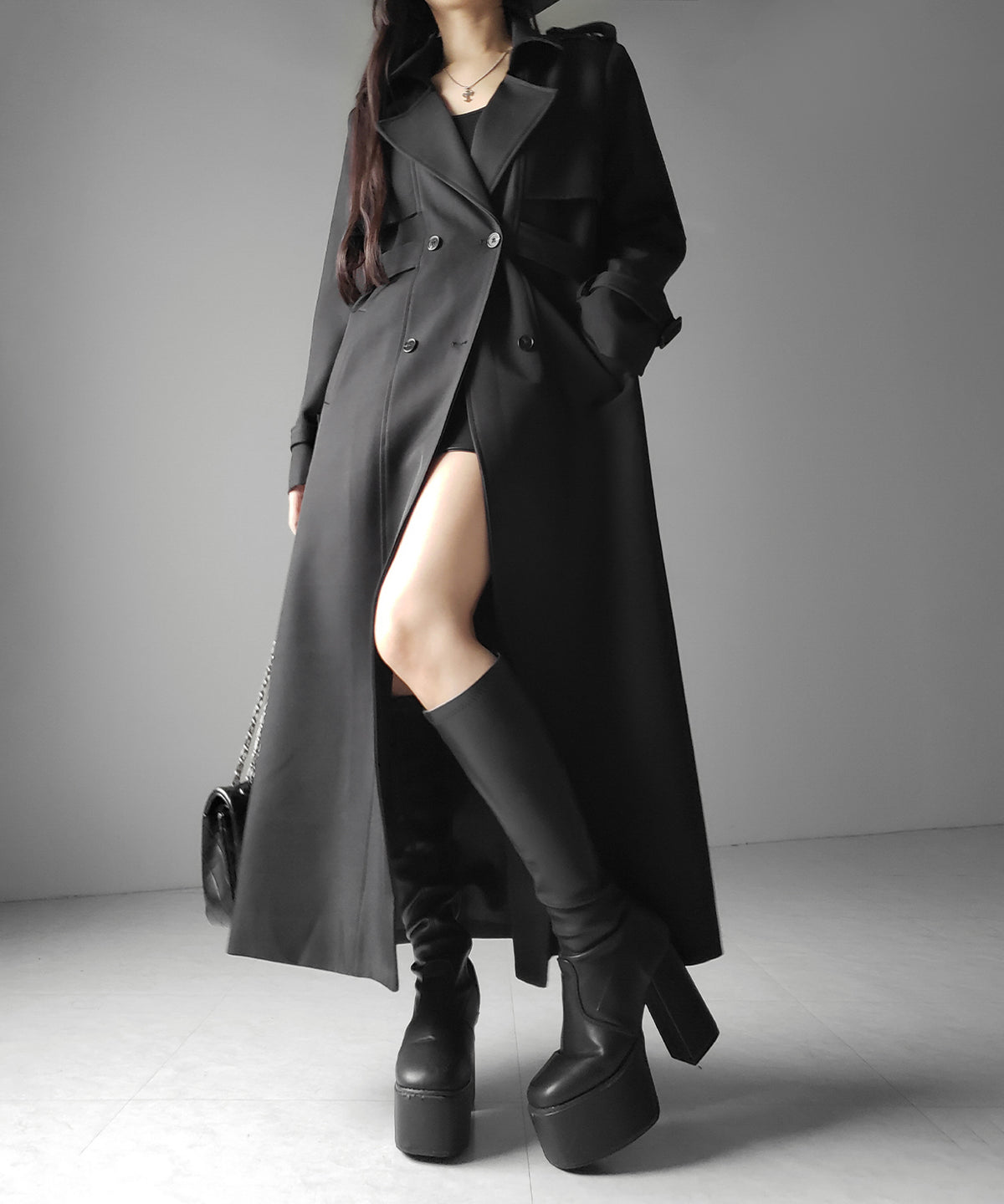 ウエストマークレディロングトレンチコート ／ waistmark lady long trench coat