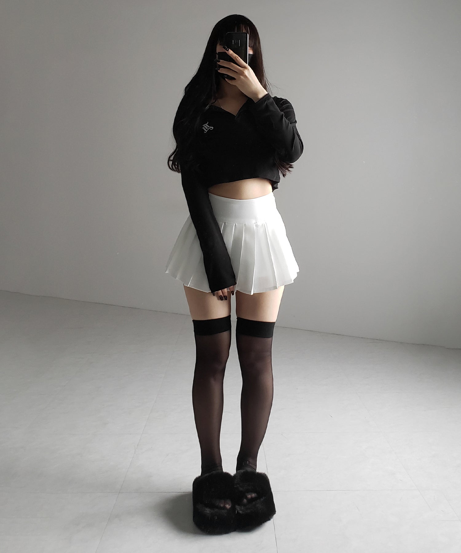 【 ２color 】プリーツマイクロミニスカパン ／ pleated micro mini skirt pants