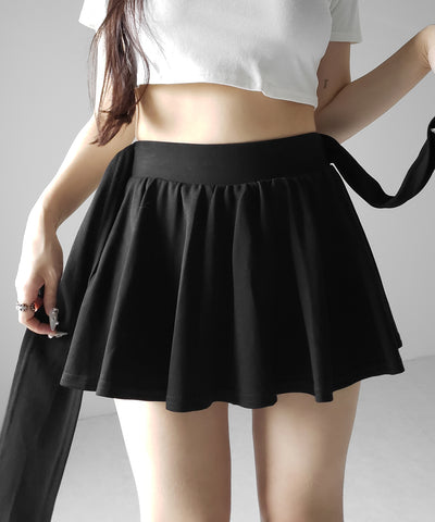 ラップレイヤードフレアミニスカパン ／ wrap layered flare mini skirt pants