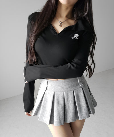 【 インパン裏地付 】プリーツスウェットマイクロミニスカパン ／ plests sweat micro mni skirt pants