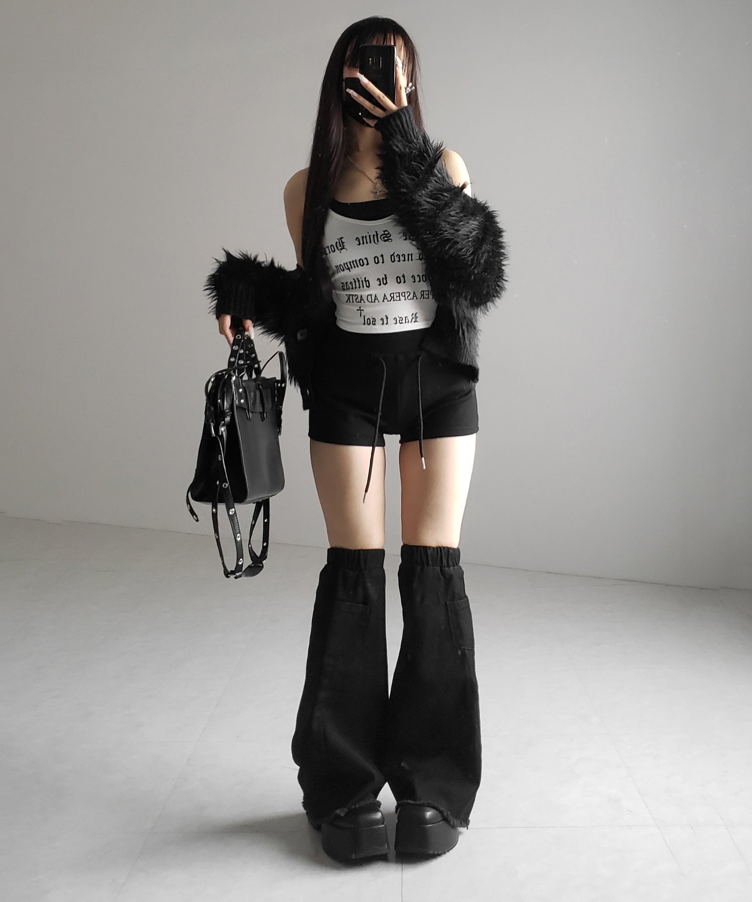 【 ２color 】グランジロゴレイヤードキャミソールトップス ／ grunge logo layered camisole tops