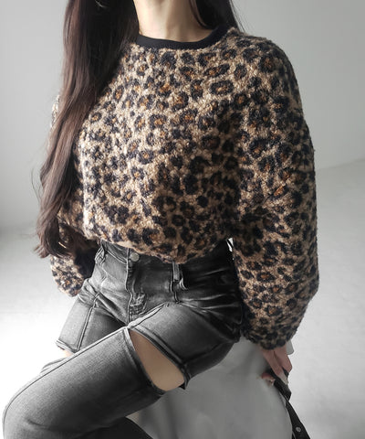 【 ２WAY 】レオパードショートボアプルオーバー ／ 2WAY reopard short boa pullover