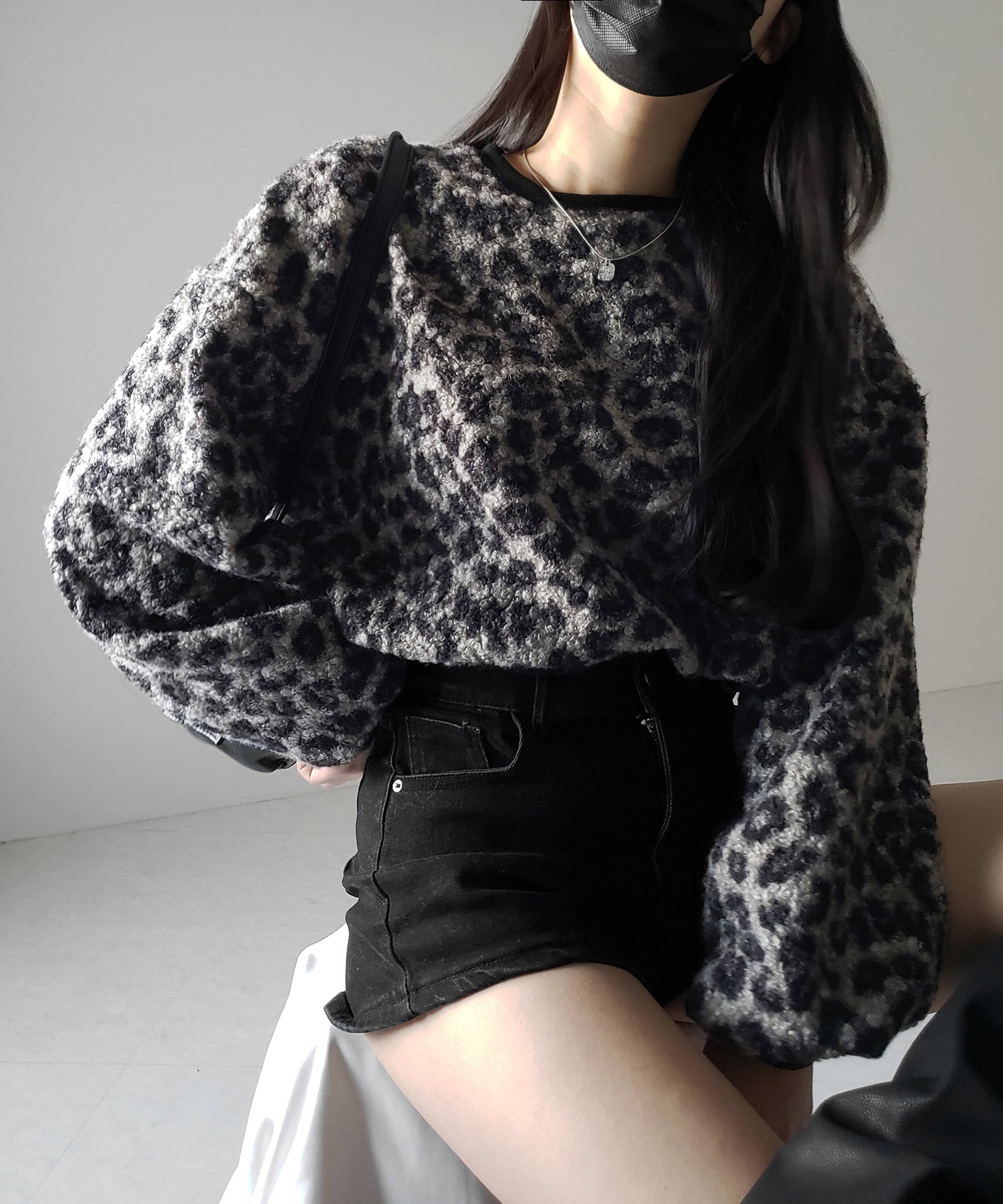 【 ２WAY 】レオパードショートボアプルオーバー ／ 2WAY reopard short boa pullover