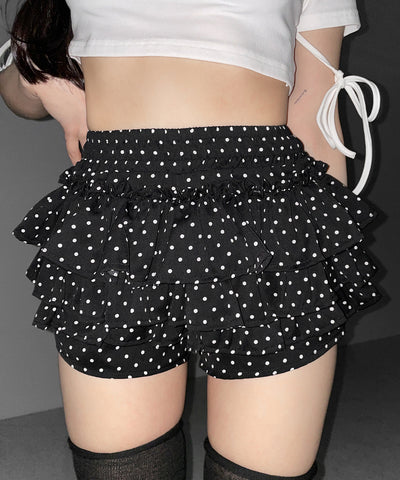 ティアードフリルドットショートパンツ ／ tiered frill dot short pants