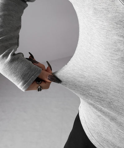 UネックスーパーフィットスリムロンT ／ U-neck super fit slim long sleeve T-Shirt