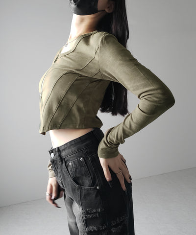 【 ２color 】ダブルジップヴィンテージカットソーカーディガン ／ double zip vintage cut sew cardigan