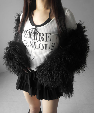 【 クロスネックにできる２WAY 】レースアップフェイクレイヤードロゴカットソートップス ／ laceup fake layered logo cutsew tops