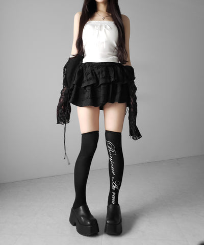 フロントリボンレースショートキャミソール ／ front ribbon lace short camisole