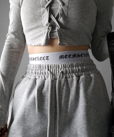 ウエストグランジロゴスウェットワイドパンツ ／ waist grunge logo sweat wide pants