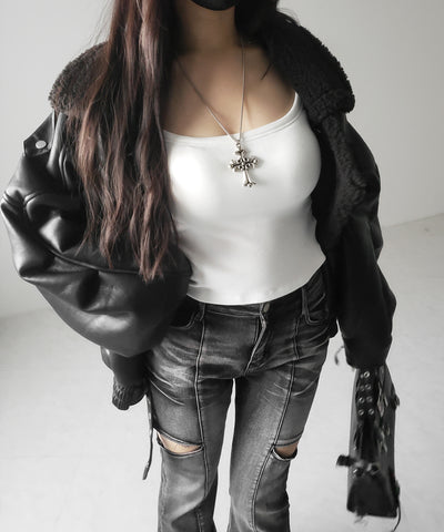 【 オフショル可能な２ＷＡＹ ／ カップ付き 】裏起毛スクエアネックぴちカットソートップス ／ urakimo square neck pichi cutsew tops