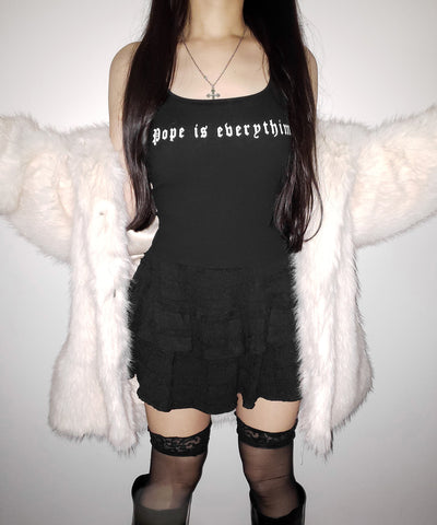 【 ２color 】グランジロゴバッククロスキャミソールトップス ／ grunge logo back logo camisole tops
