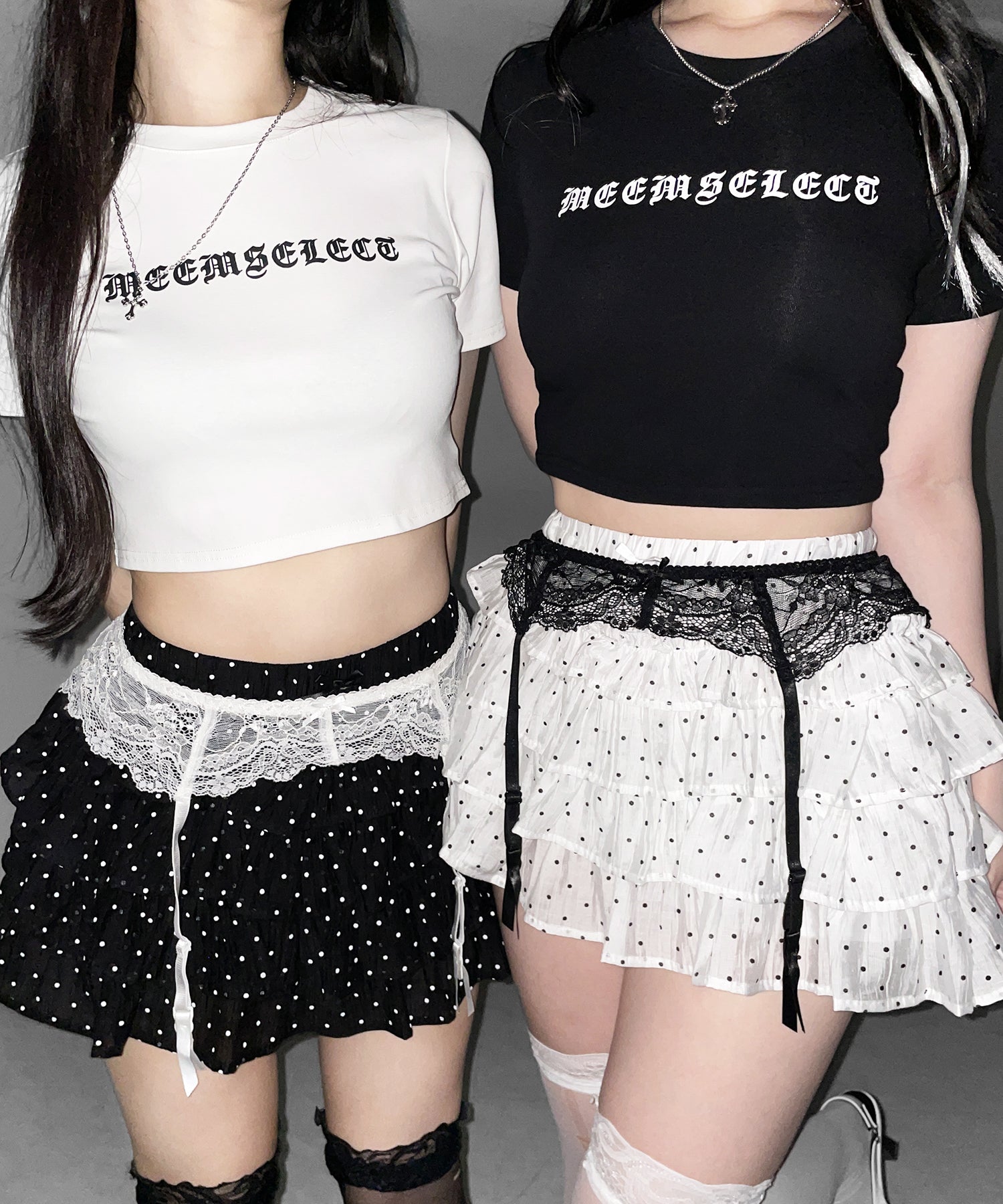 【 インパン裏地付 】ドットリボンフリルミニスカート ／ dot ribbon frill mini skirt