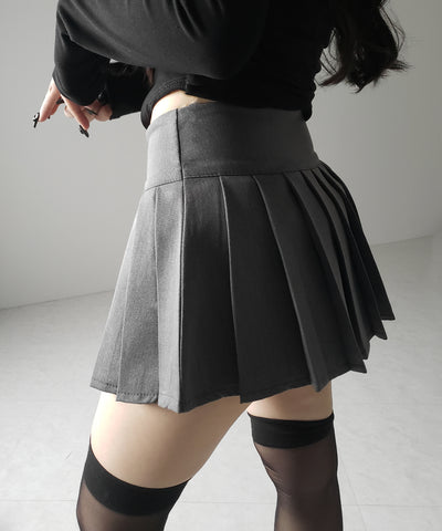 【 ２color 】プリーツマイクロミニスカパン ／ pleated micro mini skirt pants