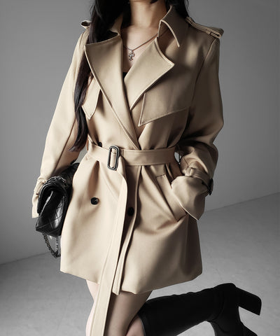 ウエストマークレディミドルトレンチコート ／ waistmark lady middle trench coat