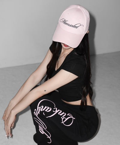 【 PINK ANGEL CLUB 】lettering LOGO embroidery CAP ／ レタリングロゴ刺繍キャップ