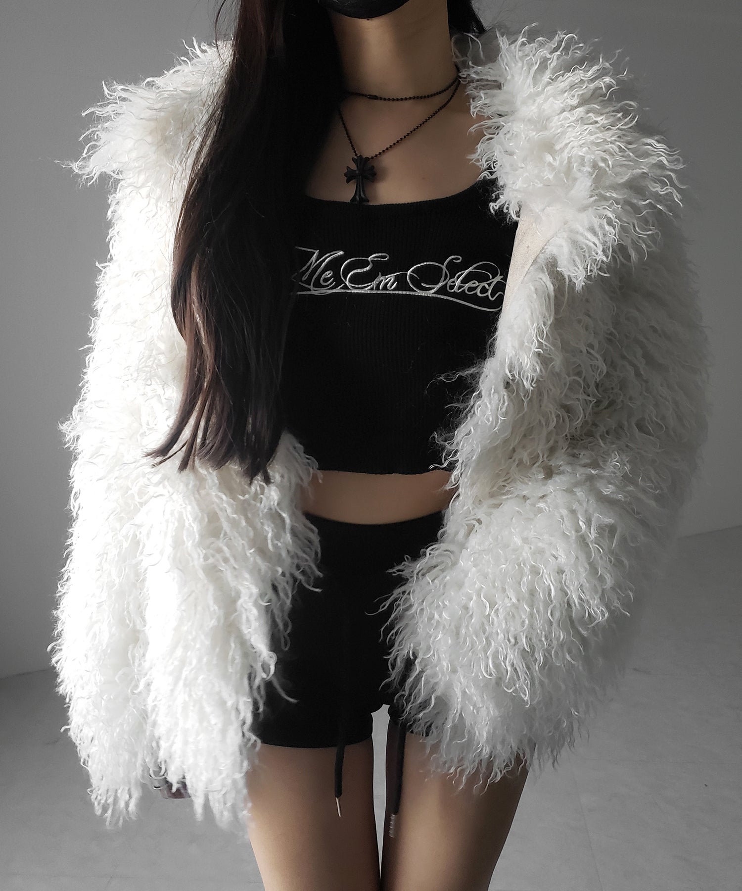 シャギーフェイクファーレディミドルコート ／ shaggy fake fur lady middle coat