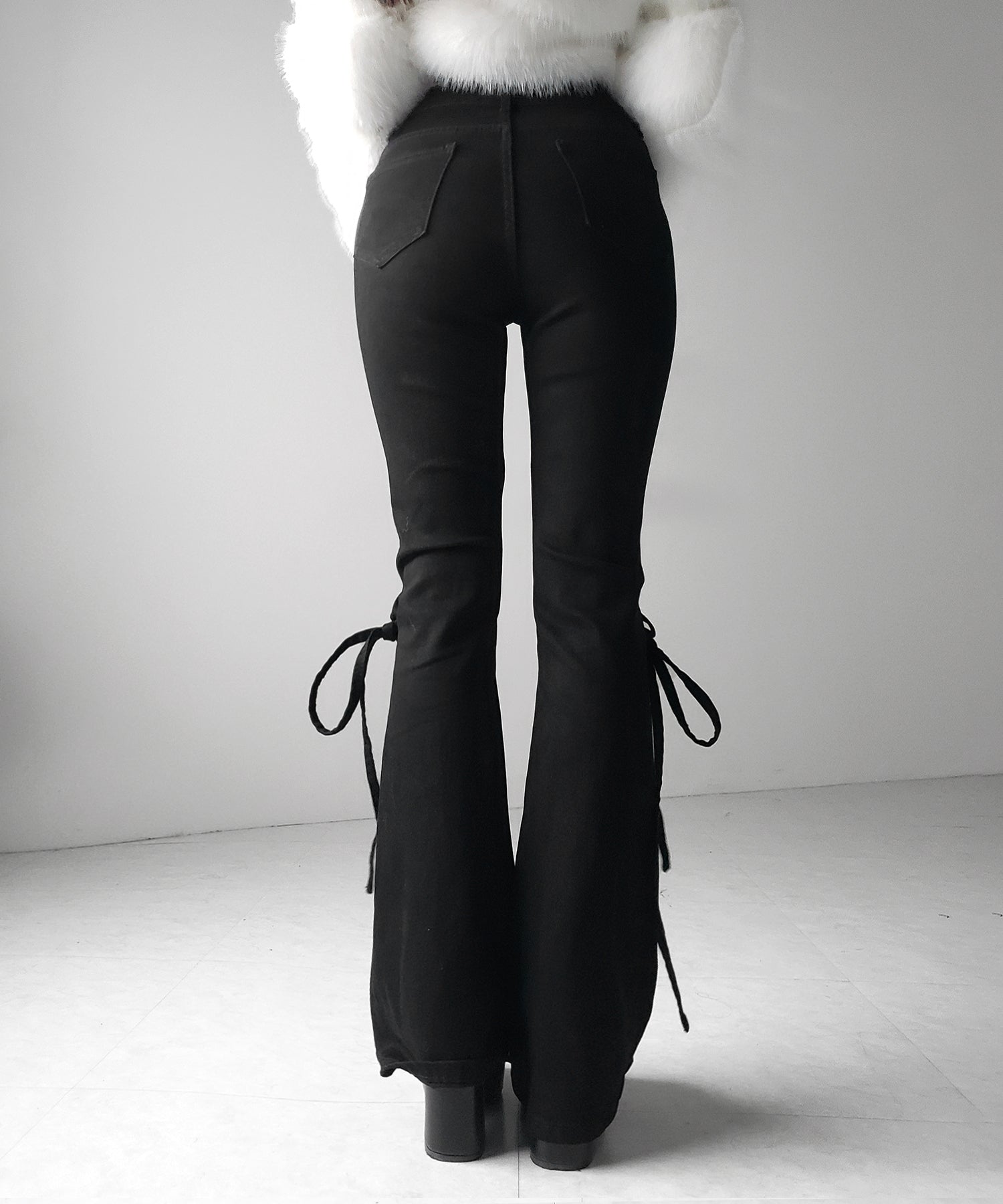 ストラップリボンヴィンテージストレッチフレアデニム ／ strap ribbon vintage stretch flare denim