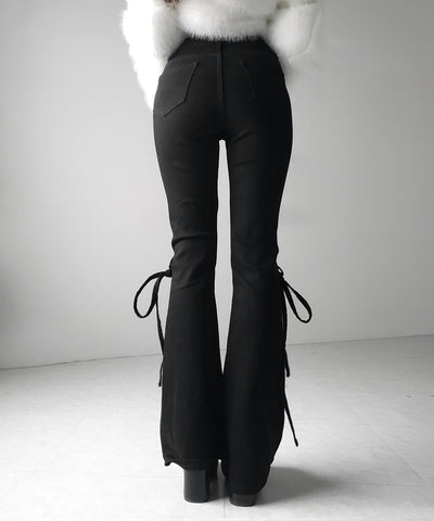 ストラップリボンヴィンテージストレッチフレアデニム ／ strap ribbon vintage stretch flare denim
