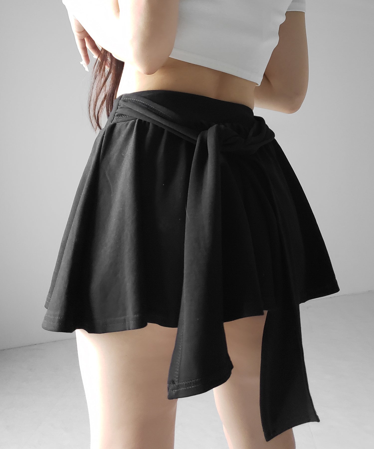 ラップレイヤードフレアミニスカパン ／ wrap layered flare mini skirt pants