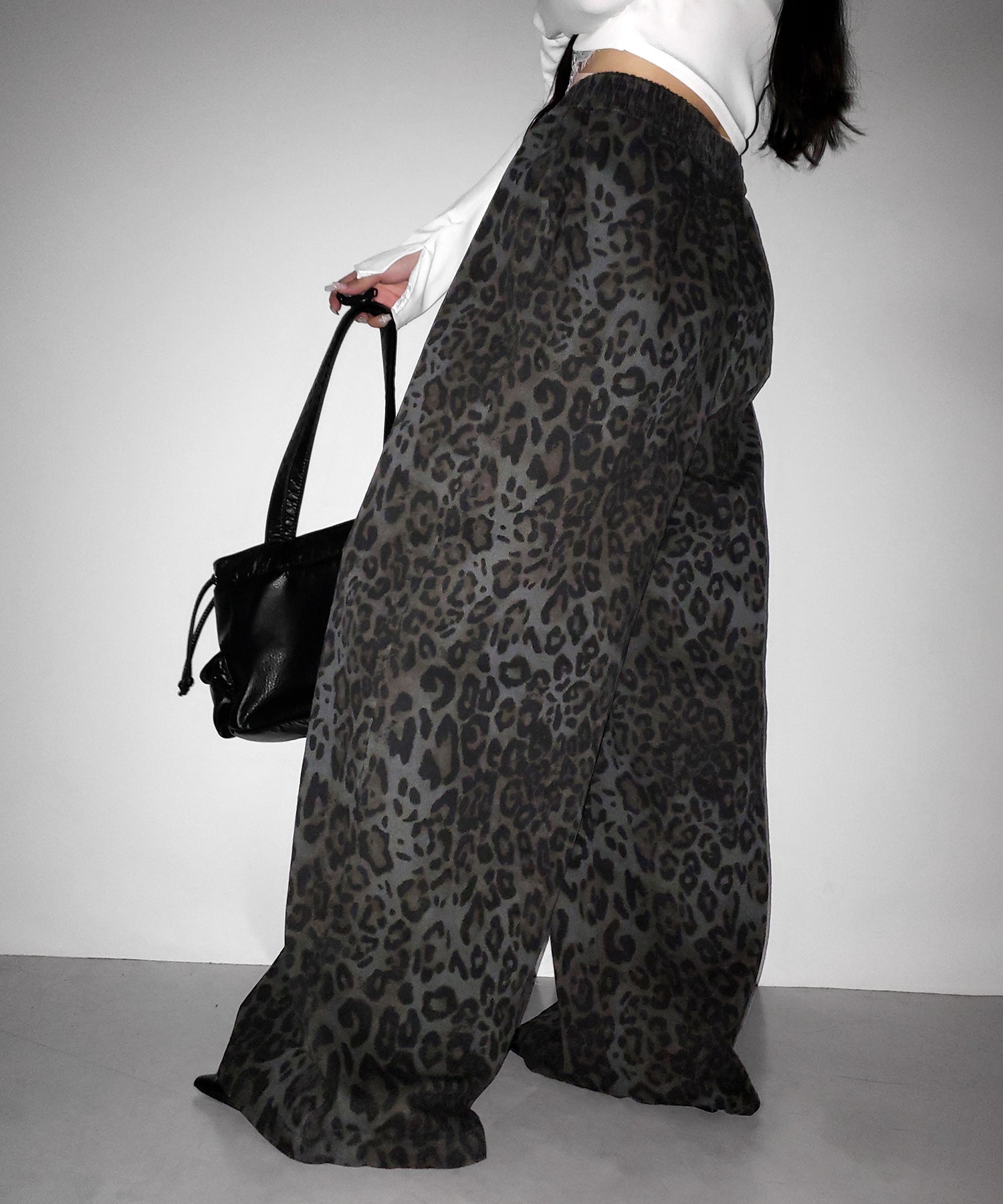 【 ２color 】ヴィンテージライクレオパードツイルワイドパンツ ／ vintage like leopard twill wide pants
