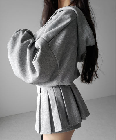 【 インパン裏地付 】プリーツスウェットマイクロミニスカパン ／ plests sweat micro mni skirt pants