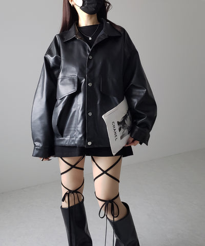 【 セルフカット調節可能 】クロスストラップリボンバイカーレギンスパンツ ／ cross strap ribbon biker leggings pants